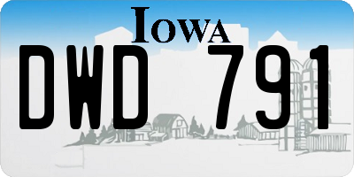 IA license plate DWD791
