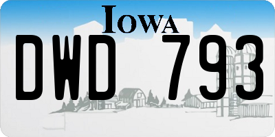 IA license plate DWD793