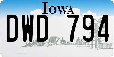 IA license plate DWD794