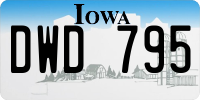 IA license plate DWD795