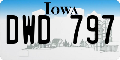 IA license plate DWD797