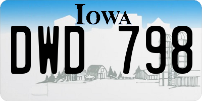 IA license plate DWD798