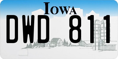 IA license plate DWD811