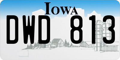 IA license plate DWD813