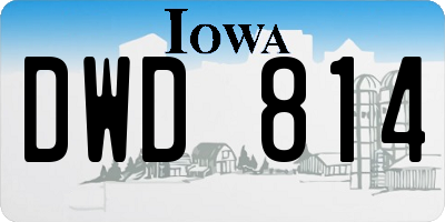 IA license plate DWD814