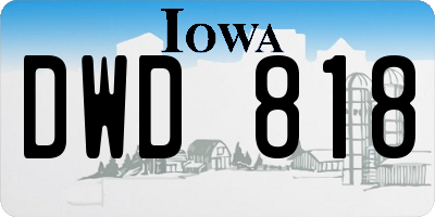 IA license plate DWD818