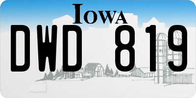 IA license plate DWD819