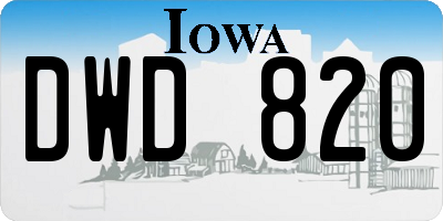 IA license plate DWD820