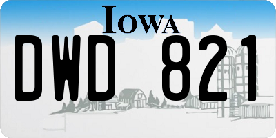 IA license plate DWD821