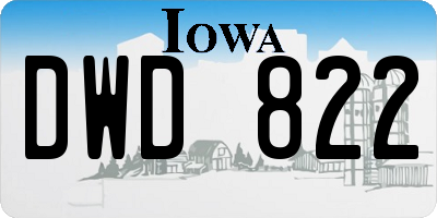 IA license plate DWD822