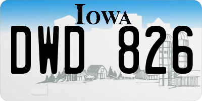 IA license plate DWD826