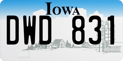 IA license plate DWD831