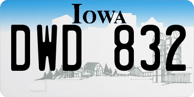 IA license plate DWD832