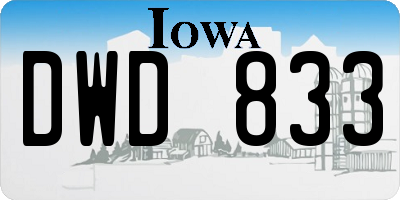 IA license plate DWD833