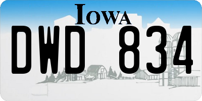 IA license plate DWD834