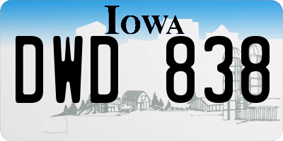 IA license plate DWD838