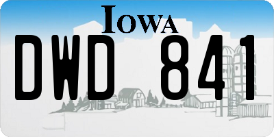 IA license plate DWD841
