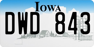 IA license plate DWD843