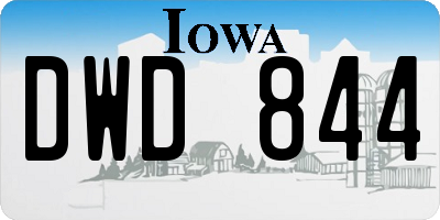 IA license plate DWD844