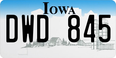IA license plate DWD845