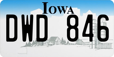 IA license plate DWD846