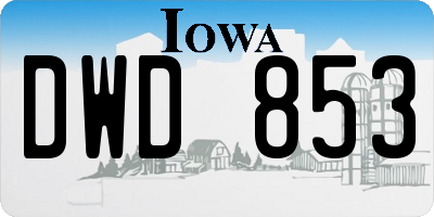 IA license plate DWD853