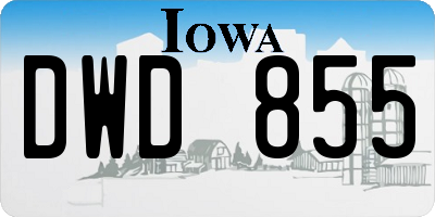 IA license plate DWD855