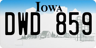 IA license plate DWD859