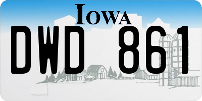 IA license plate DWD861