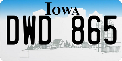 IA license plate DWD865