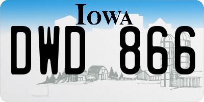 IA license plate DWD866
