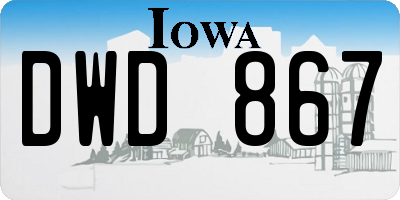 IA license plate DWD867