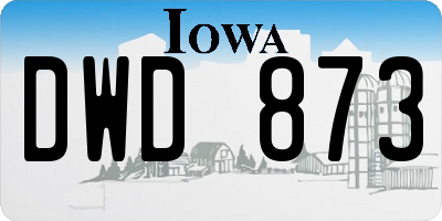IA license plate DWD873