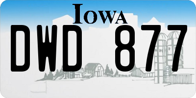 IA license plate DWD877