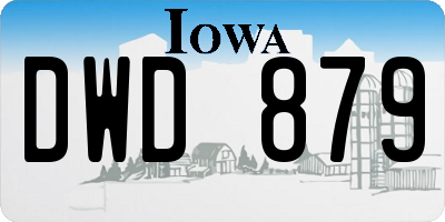 IA license plate DWD879