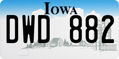 IA license plate DWD882