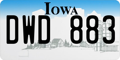 IA license plate DWD883