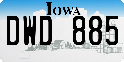 IA license plate DWD885