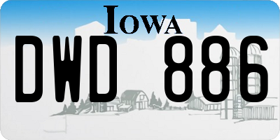 IA license plate DWD886