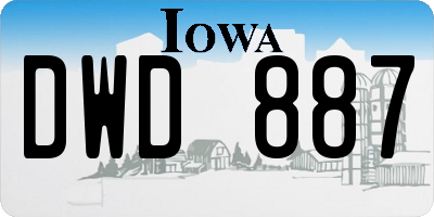IA license plate DWD887