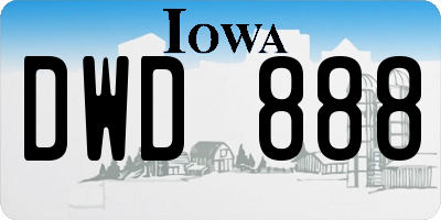 IA license plate DWD888
