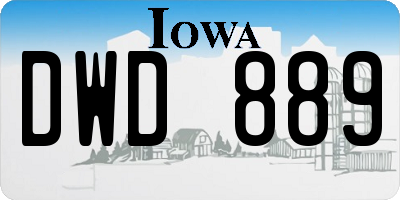 IA license plate DWD889