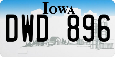 IA license plate DWD896