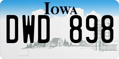 IA license plate DWD898