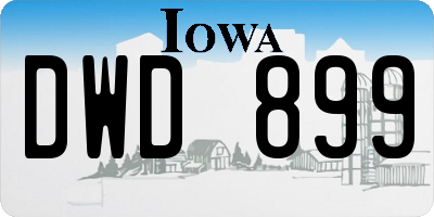 IA license plate DWD899