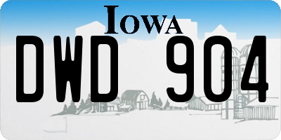 IA license plate DWD904