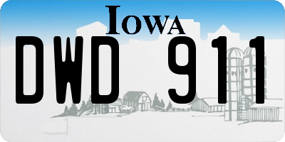 IA license plate DWD911