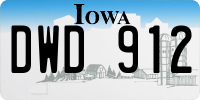 IA license plate DWD912
