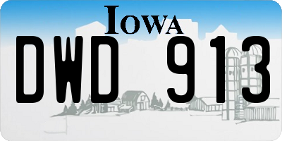 IA license plate DWD913