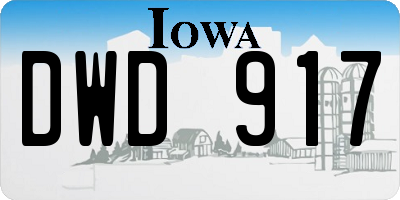 IA license plate DWD917